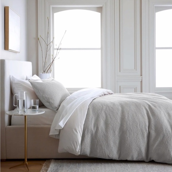 NWT Quince King Luxe Waffle Duvet Cover Set With 2 Shams in Light Grey - Picture 5 of 7